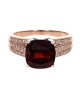 Pyrope Garnet and Diamond Accent Ring in Rose Gold